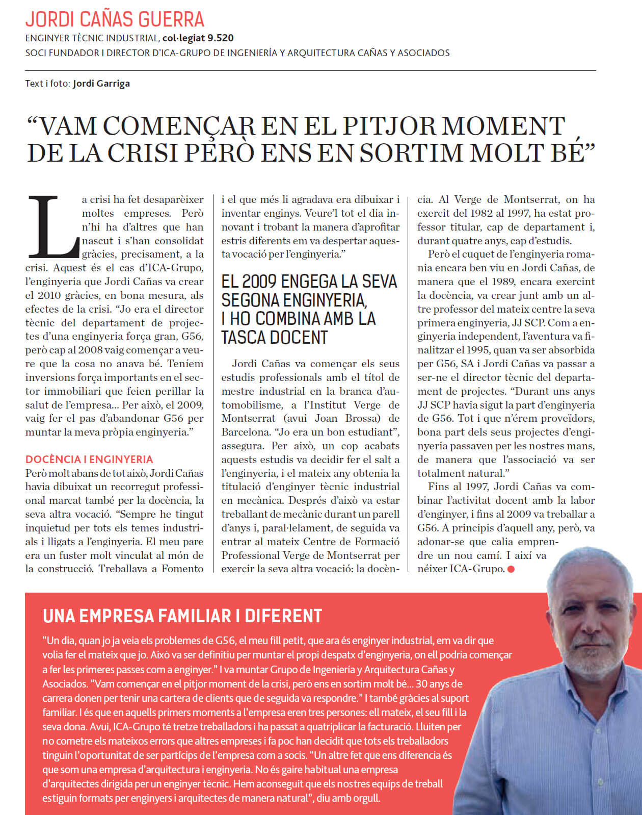 Jordi Cañas Guerra, CEO de ICA-Grupo, publica artículo en revista Theknos.