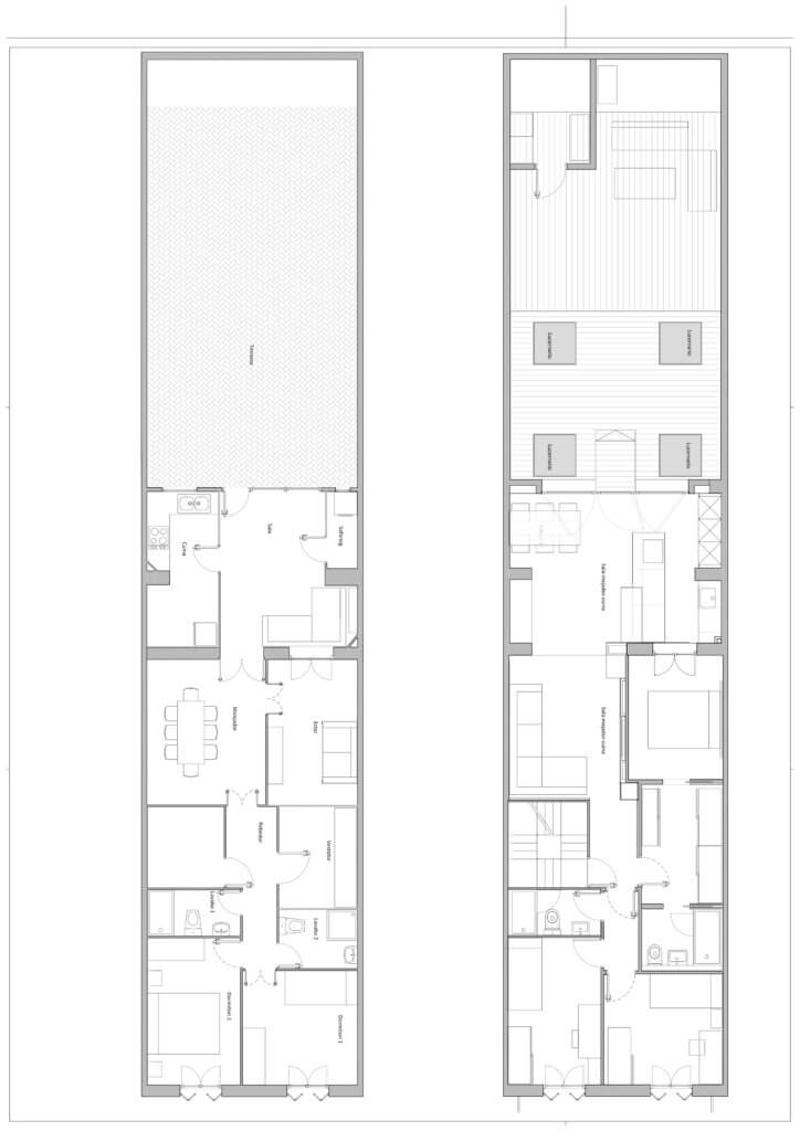 Comparativa de planos antes y después de la reforma integral en Eixample Dret por ICA-Grupo.