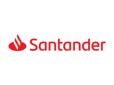 Logo de Santander, renombrado cliente de ICA-Grupo, en proyectos financieros y corporativos.